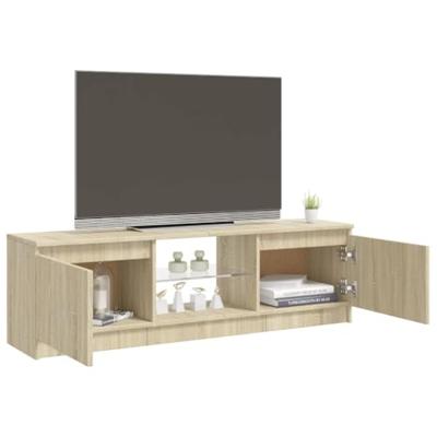 Tv-meubel met LED-verlichting 120x30x35,5 cm sonoma eikenkleur
