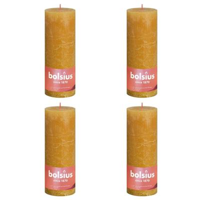 Bolsius rustiek stompkaars 190/68 honey yellow a4