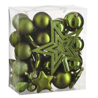 Overige Merken Kerstballen onbreekbaar 40 stuks donkergroen - thumbnail