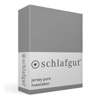 Schlafgut Schlafgut Pure Jersey Hoeslaken S - 90x190 - 100x220 128 Grey Mid - thumbnail