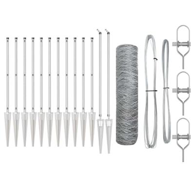 VidaXL Afrasteringspaal zilver 25 x 0,5 m (50 mm gaas) staal VidaXL Afrasteringspaal zilver 25 x 0,5 m (50 mm gaas) staal