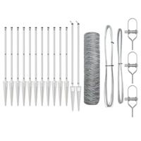 VidaXL Afrasteringspaal zilver 25 x 0,5 m (50 mm gaas) staal - thumbnail