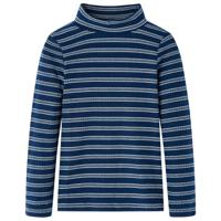 Kindershirt met lange mouwen gestreept 116 marineblauw - thumbnail