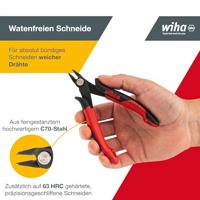 Wiha Zijkniptang Electronic brede, spitse kop zonder facet | 130mm/5 1/2" | Blisterverpakking - 27391 - 27391 - thumbnail