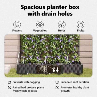 VidaXL Tuin bloempot 3 pcs zwart staal