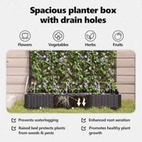 Tuin Bloempot 3 pcs Zwart Staal - thumbnail