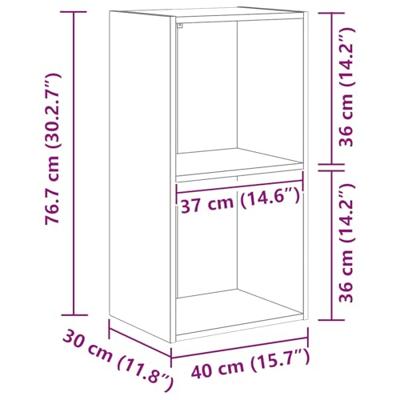 Boekenkast Zwart eiken 40 x 30 x 77 cm Bewerkt hout
