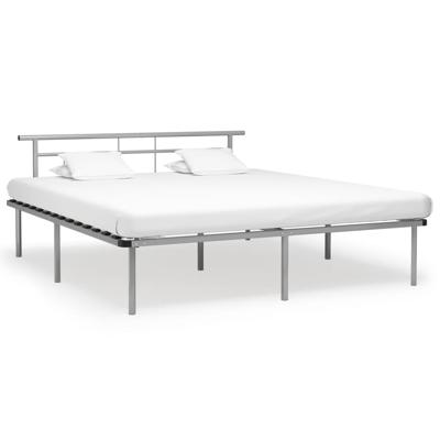 Bedframe metaal grijs 200x200 cm