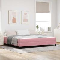 Boxspringbed met matras met matras Roze 200 x 200 cm Fluweel - thumbnail