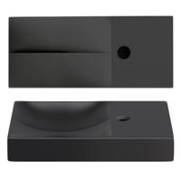 Clou Vale keramiek fontein 45x19x7cm kraangat rechts zwart mat CL/03.30162.01.R - thumbnail