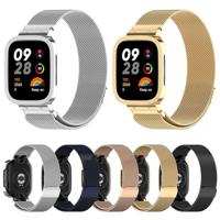 Milanese bandje met case - Donkerblauw - Xiaomi Redmi Watch 3 - thumbnail
