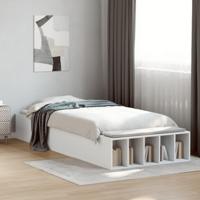 Bedframe bewerkt hout wit 75x190 cm - thumbnail