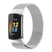 By Qubix - Milanese bandje - Zilver - Compatible met Compatible met Fitbit Charge 5 - Compatible fitbit bandje - thumbnail