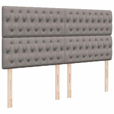 Boxspring met matras stof taupe 180x200 cm