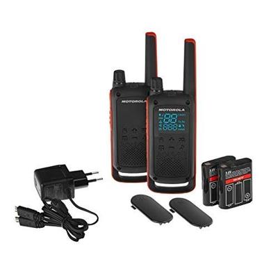Motorola T82 Twin Pack twee-weg radio 16 kanalen Zwart, Oranje - thumbnail