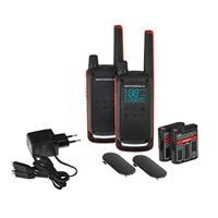 Motorola T82 Twin Pack twee-weg radio 16 kanalen Zwart, Oranje - thumbnail