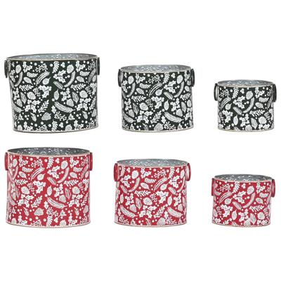Set decoratieve dozen Home ESPRIT Rood Groen Kerstmis 28,5 x 19,5 x 24 cm (3 Onderdelen) (2 Stuks)