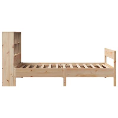 Bed met boekenkast zonder matras massief grenenhout 120x190 cm - thumbnail