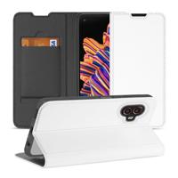 Book Case Hoesje Samsung Galaxy Xcover 6 Pro Wit met Pashouder en Standaard - thumbnail