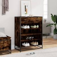 Schoenenkast 75x38x97,5 cm bewerkt hout en metaal gerookt eiken - thumbnail