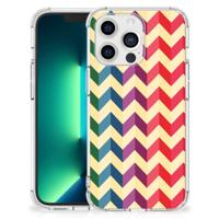 iPhone 13 Pro Max Doorzichtige Silicone Hoesje Zigzag Multi Color - thumbnail