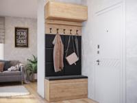 Vestiaire BALI DELUXE 2 klapdeuren gouden eik 6 kussens - thumbnail