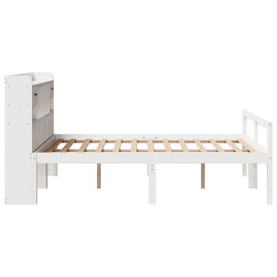 Bed met boekenkast zonder matras grenenhout wit 150x200 cm - thumbnail