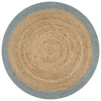 VidaXL Vloerkleed handgemaakt met olijfgroene rand 120 cm jute - thumbnail
