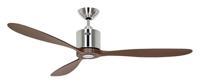 CasaFan AEROPLAN ECO 132 BN-NB Flügel Massivholz Nussbaum Plafondventilator 27 W (Ø x h) 132 cm x 310 mm Chroom (geborsteld) Met afstandsbediening, Timer, Met - thumbnail