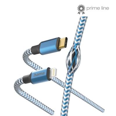 Hama Oplaadkabel, reflecterende USB C naar Lightning, nylon, 1,5 m (iPhone-oplaadkabel, Lightning-kabel, iPhone 14 13 12 11 Pro Max Plus Mini SE XS Max XR X 8 7, iPad Pro Air Mini, MFI-gecertificeerd)
