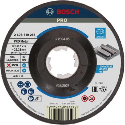 Bosch Accessoires X-LOCK Slijpschijf Expert for Metal 115x2.5x22.23mm, gebogen - 1 stuk(s) - 2608619256