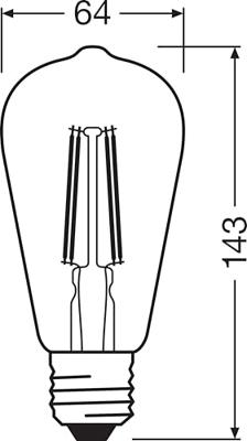 LEDVANCE SMART+ WiFi Filament Edison Dimmable Intelligente verlichting Wi-Fi 6 W