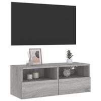 Tv-wandmeubel 80x30x30 cm bewerkt hout grijs sonoma eikenkleur - thumbnail