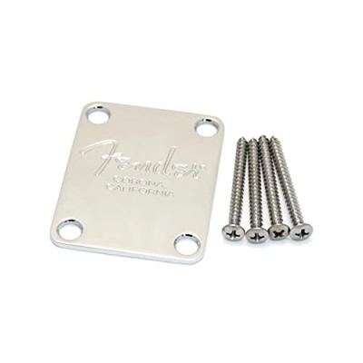 Fender neck plate Corona 4-bolt voor basgitaar chroom