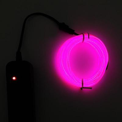 Flexibele LED licht EL Wire string strip touw Glow decor Neon Lamp USB controlle 3M energiebesparende masker glazen gloed lijn F277 (paars licht)