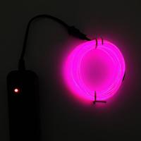 Flexibele LED licht EL Wire string strip touw Glow decor Neon Lamp USB controlle 3M energiebesparende masker glazen gloed lijn F277 (paars licht) - thumbnail