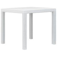 Tuintafel 79x79x72 cm rattan-look kunststof wit - thumbnail