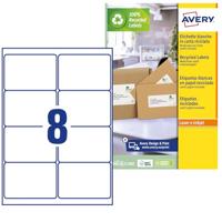 Etiket Avery LR7165-100 99.1x67.7mm recycled wit 800 etiketten - thumbnail