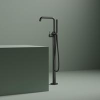 Hotbath Afbouwdeel Vrijstaande Badmengkraan Ace Geborsteld Zwart PVD - thumbnail