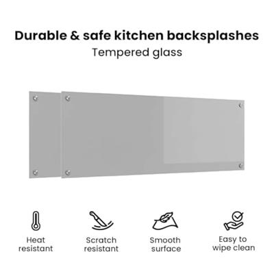 VidaXL Keuken spatscherm 2 pcs lichtgrijs 110 x 40 cm gehard glas