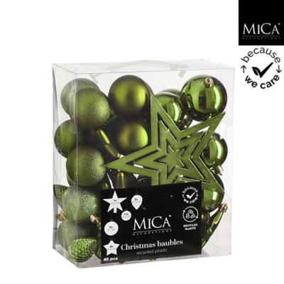 Mica Decorations Kerstboom Decoratie Onbreekbaar 40 Stuks Groen
