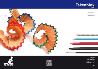 Kangaro tekenblok A3 200 gram 20 vel wit