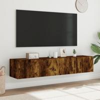 Tv-wandmeubels met LED 2 st 80x35x31 cm gerookt eikenkleurig - thumbnail