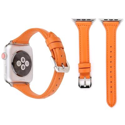 Eenvoudige manier lederen T Type horloge band voor Apple Watch serie 3 & 2 & 1 42mm(Orange)