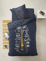Dekbedovertrek + kussensloop ROCK STAR donker marineblauw - thumbnail