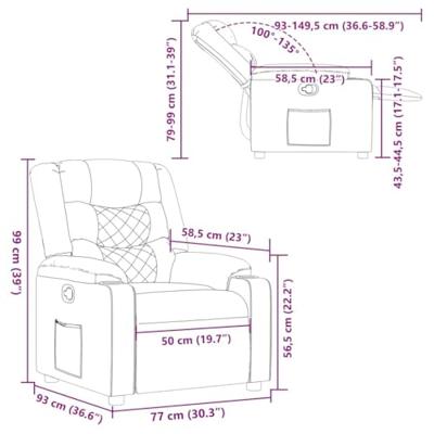 Fauteuil verstelbaar stof crèmekleurig