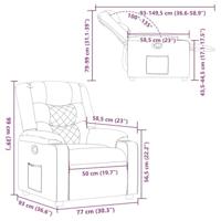 Fauteuil verstelbaar stof crèmekleurig - thumbnail