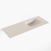 MONDIAZ LEX Linen solid surface inleg wastafel voor toiletmeubel 80cm. Positie wasbak rechts - thumbnail