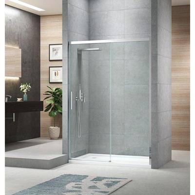 Nemo Pina schuifdeur 140x200cm met vast paneel 6mm Helder veiligheidsglas met antikalk links en rechts Chroom X09.002.011.VM