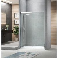 Nemo Pina schuifdeur 140x200cm met vast paneel 6mm Helder veiligheidsglas met antikalk links en rechts Chroom X09.002.011.VM - thumbnail